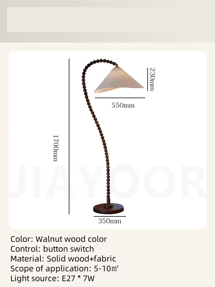 lampe sol moderne bois marron foncé led 170cm éclairage neutre