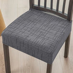 housses chaise tissu jacquard motif géométrique gris antidérapantes modernes fixations inclusées