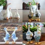 statue canard résine décoration jardin blanc jaune bleu crème accessoires folkloriqueextérieur balcon patio