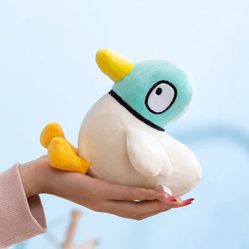 peluche canard mignon cartoon blanc turquoise jaune coton pp décoration chambre cadeau anniversaire noel