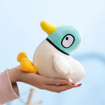 peluche canard mignon cartoon blanc turquoise jaune coton pp décoration chambre cadeau anniversaire noel