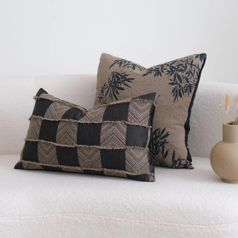 taies d'oreiller fleur motif feuilles vertes moderne maison sans coeurversible polyester