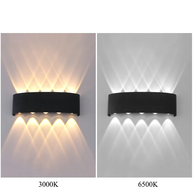 éclairage moderne applique murale led 10w 4lumières chevrons doré noir minimalisteextérieurintérieur