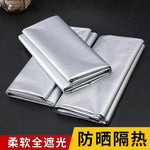 rideau fenêtre polyester argenté opaque double face anti uv largeur 145cm 175cm 195cm bloque