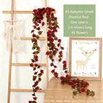 guirlande artificielle roses blanches vertes mariage décoration intérieure diy fleurs feuilles adhésif floral