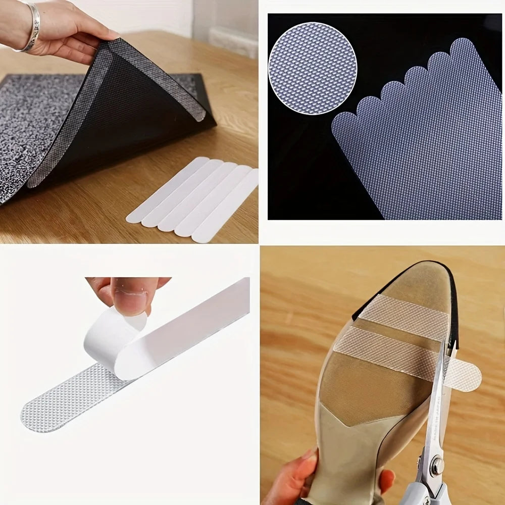 bandes antidérapantes adhésives transparentes 20cm 2cm pratique douche baignoire escaliers sol 40pcs