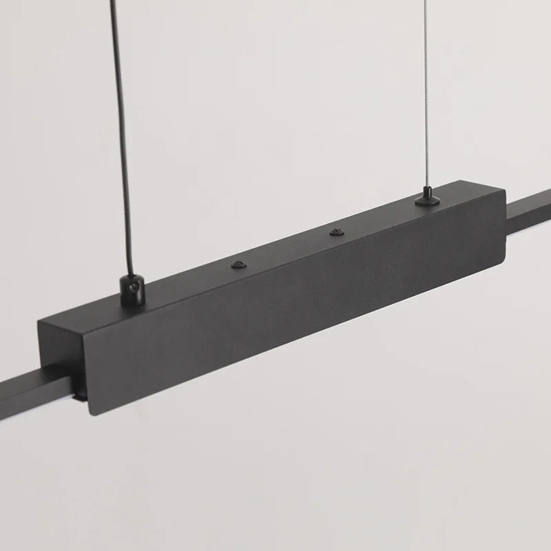 lampe suspendue moderne minimaliste noir salon chambre rectangulaire lisse éclairage 10 15m²