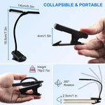 lampe lecture rechargeable 14 led pince usb couleurs intensités moderne minimaliste