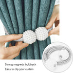 boucle rideau magnétique blanches tissu coton moderne élégant clips magnétiques gris blanc