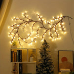 guirlande lumineuse branche naturelle 96 led noir blanc decoration moderne modes usb