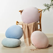 coussin rond velours doux couleur rose bleu ciel gris moderne décoration intérieure