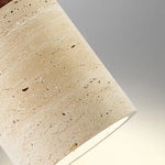lampe suspendue pierre beige brun texture marbrée moderne minimaliste câble cuir marron ampoule E27