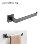 ensemble accessoires salle bain acier inoxydable gris moderne porte serviette savon brosse mural