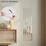 miroirs adhésifs rayures blanches modernes stickers muraux autocollants 10 pièces 30cm 2cm