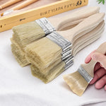 pinceaux peinture poils naturels manche bois classique décoration art peinture meubles pâtisserie huile blanc