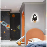 lampe murale moderne applique étoile lune fusée bleu noir adhésive led chambre enfant salle