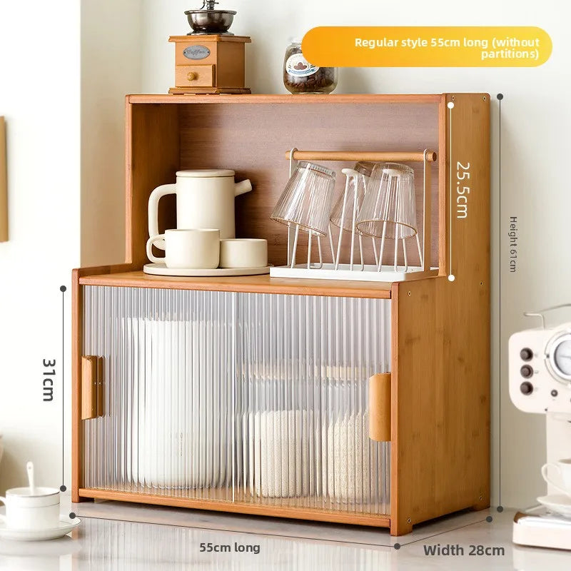 meuble rangement tasses bols bois noir moderne cuisine buffet