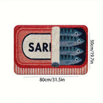 tapis sol moderne motif boîte sardines rouge blanc absorbant antidérapant extérieur