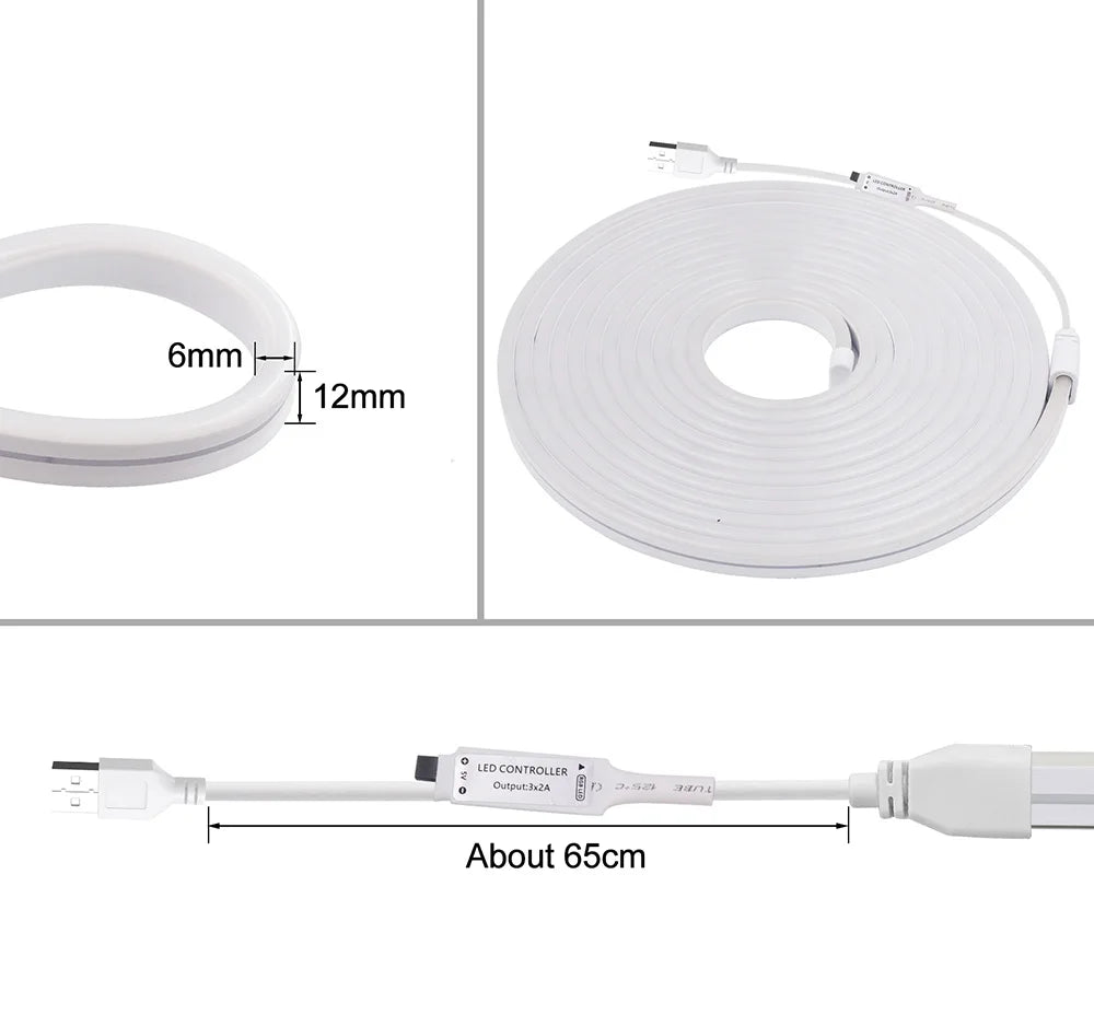 ruban led néon rgb flexible 24 touches télécommande adhésif moderne