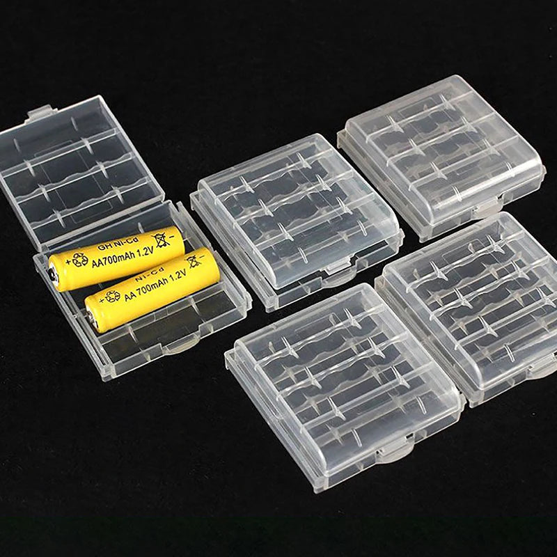 boîte rangement piles aa aaa transparente pratique clips couvercle protection utilitaire