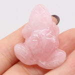 statuette grenouille pierre naturelle jaune rouge rose verte noire aventurine quartz rose ornement maison