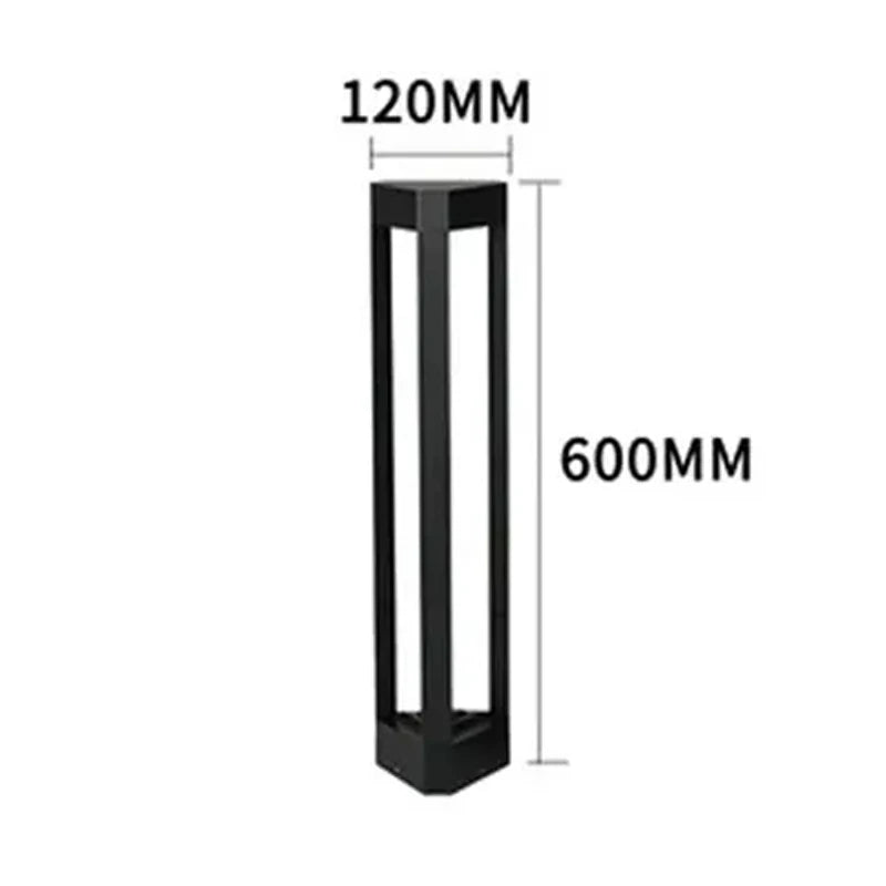 lampe extérieure led moderne noir ip65 étanche 600mm rectangulaire minimaliste