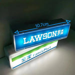 panneau lumineux moderne aimants logos lawson famillymart bleu vert blanc noir adhésif lumineux