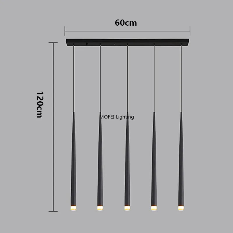 Suspension lumineuse moderne noire led minimaliste éclairage intérieur décoration maison 20 sources lumineuses