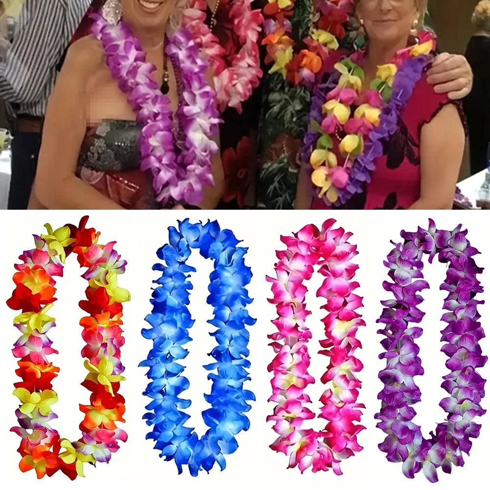 guirlande fleurs artificielles multicolore rouge orange jaune verte bleue festive extérieure décoration maison anniversaire