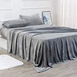 Parure de lit velours pelucheux noir ensemble 4 pièces