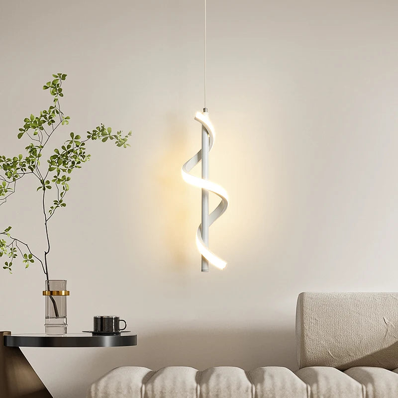 suspension lumineuse spirale blanc moderne éclairage chambre salon 220v flux lumineux 249 2000