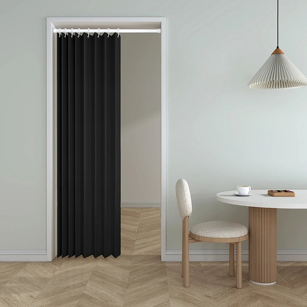 rideau plissé noir moderne opacité intégré porte crochets chambre bureauhôtelcafétex fil teint