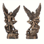 statue saint michel bronze ailes déployées démon religieuse classique 13cm haute qualité détails sculptural