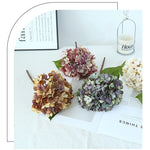 décoration intérieure hortensia artificiel bouquet soie blanc rose vert marron moderne minimaliste