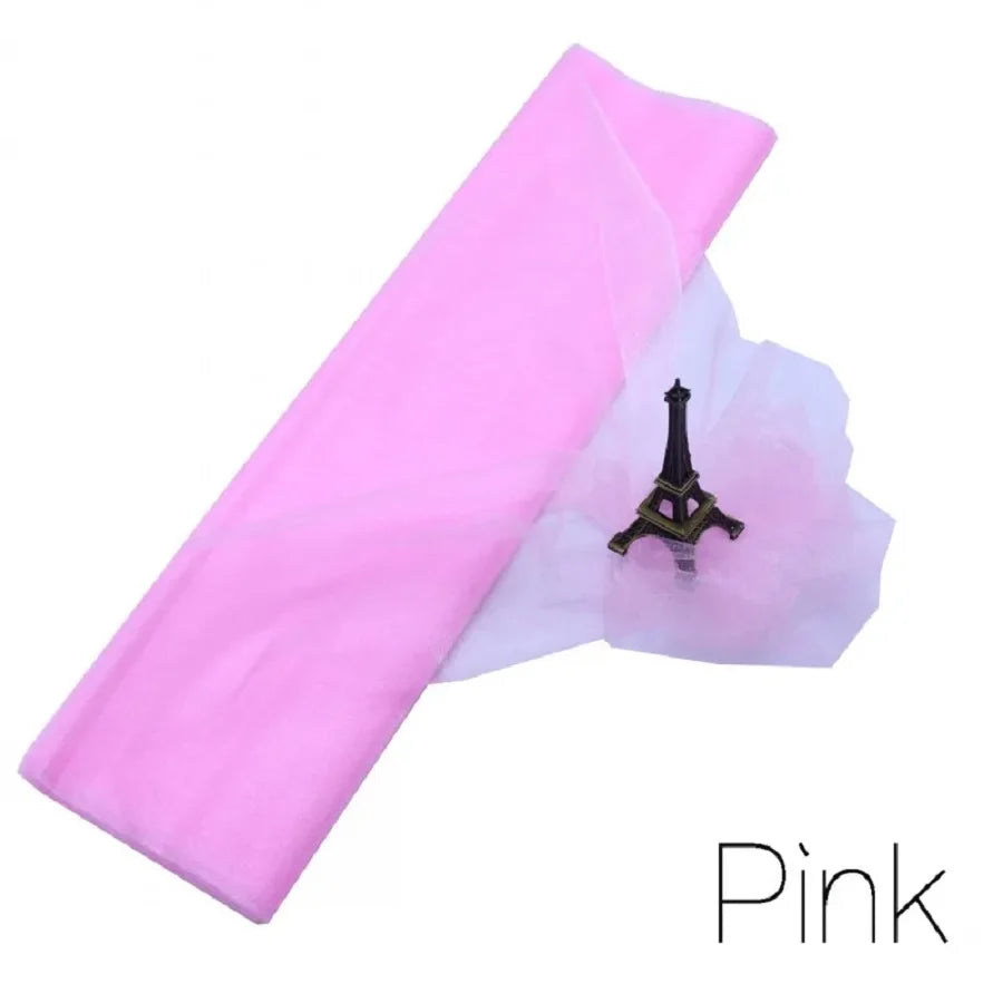 tulle organza rose blanc mariage décoration anniversaire transparent léger texturé événementiel drapé festif
