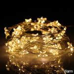 guirlande lumineuse étoiles dorées moderne décoration noël blanc led 5m 50lumières batteries incluses