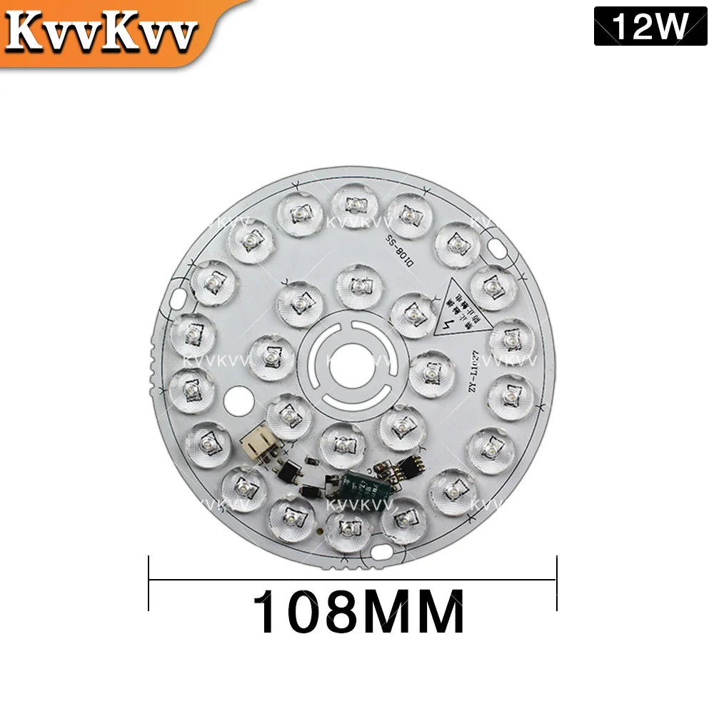 plaque led circulaire 14w 108mm haute luminosité argentée sans pilote tech
