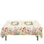 nappe fleur bleue beige lapin papillon noël halloween décoration table maison rustic