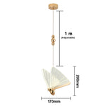 lampe suspendue moderne or blanc papillon filigrane chambre salon