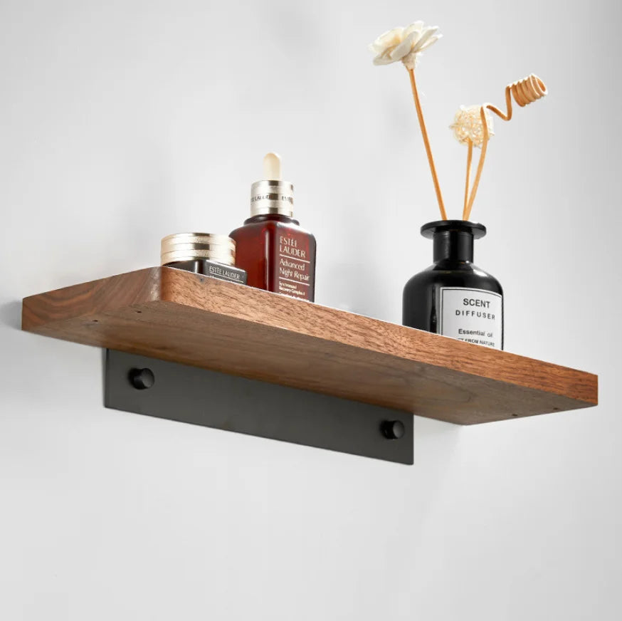 étagère murale bois métal industriel vis fixations serviette boîte bouteilles bijou