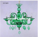 lustre verre soufflé bleu rose vert jaune classique opacité gouttes verre chaîne