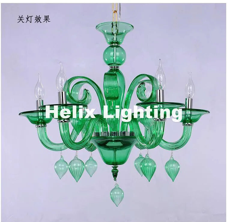 lustre verre soufflé bleu rose vert jaune classique opacité gouttes verre chaîne