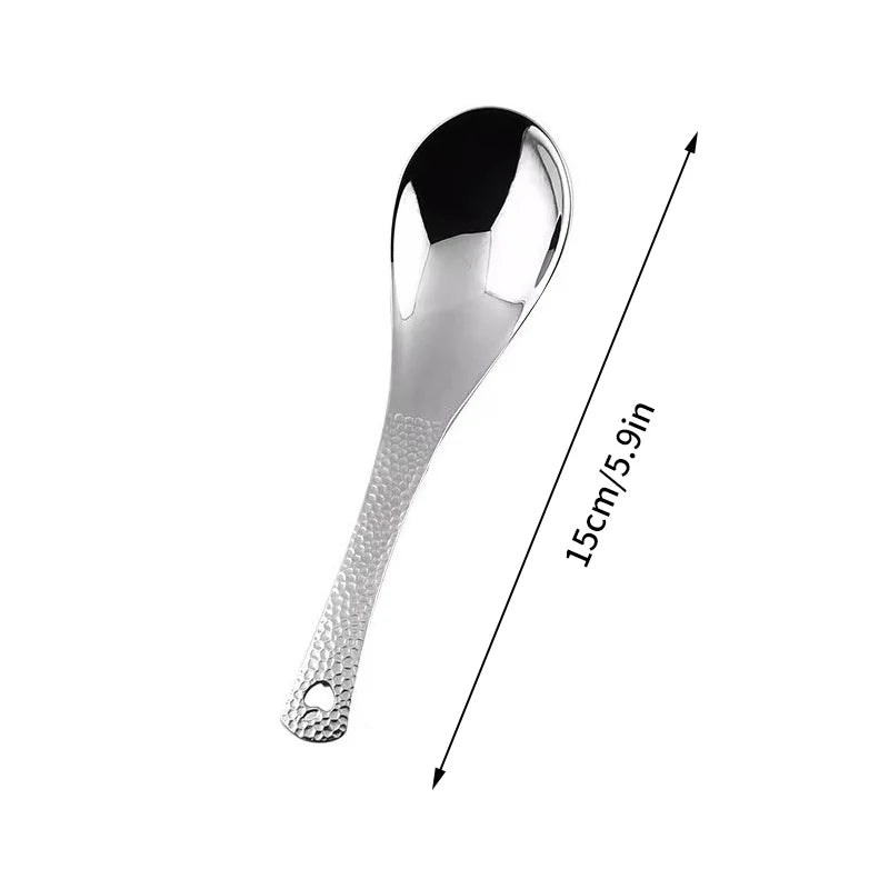 cuillère soupe acier inoxydable argentée poignée martelée moderne cuisine maison