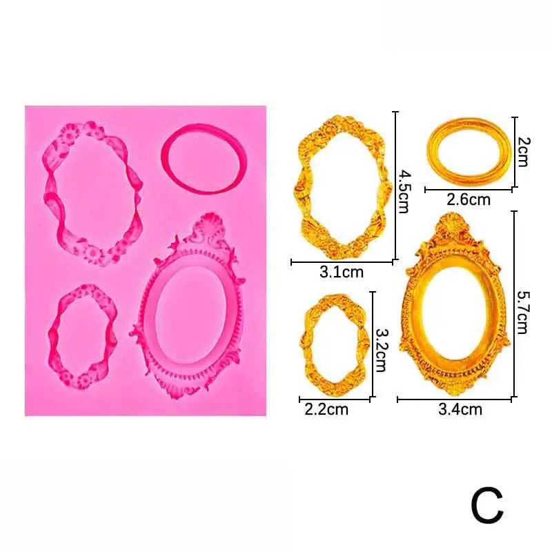 moules gâteau silicone rose doré motifs floraux couronnes cercles vintage baroque respectueux environnement