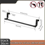 porte serviettes acier inoxydable étagère cuisine noir lisse moderne clips 23cm 36cm