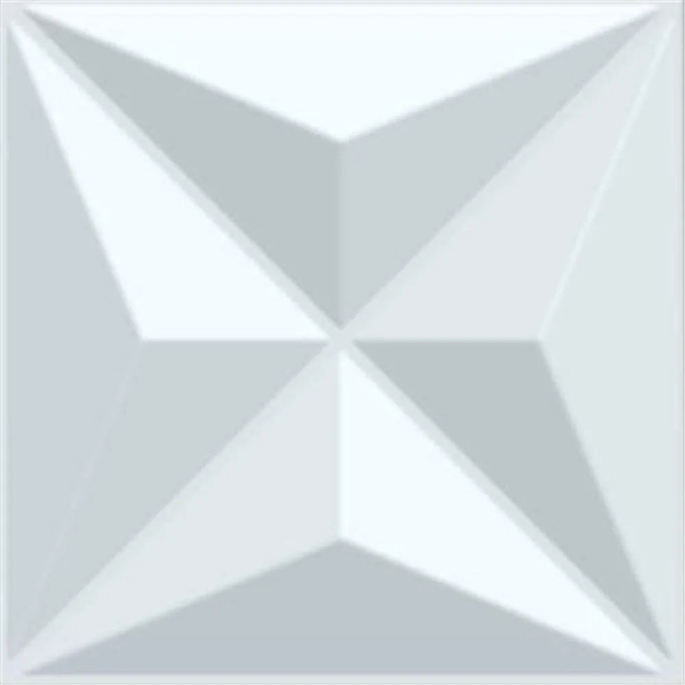 panneau mural moderne blanc triangles géométriques adhésif décoration intérieure relief PVC