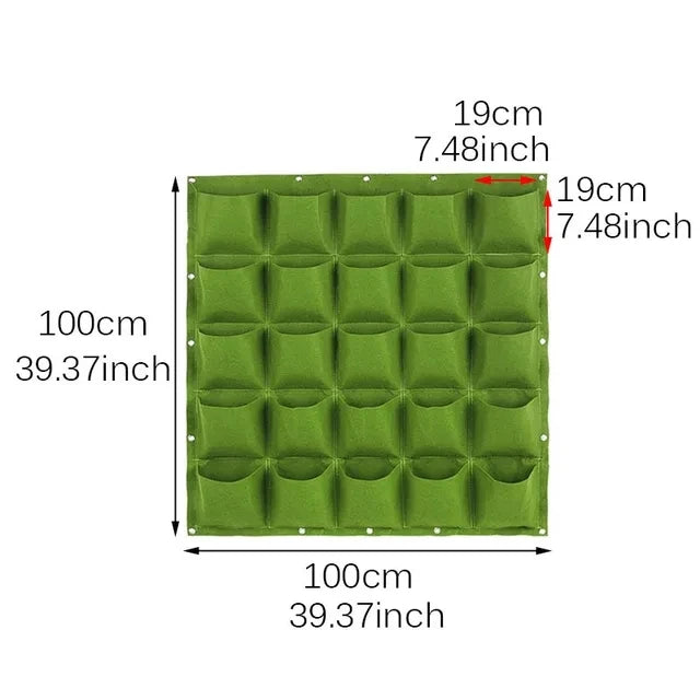 sac plantes muraux 18 poches feutre non tissé vert pratique moderne anneaux métalliquesextérieur