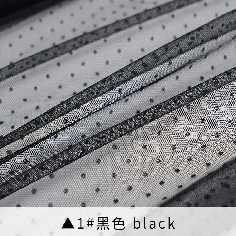 tulle polyester blanc rose noir rouge motifs points translucide textile bricolage fashion cute