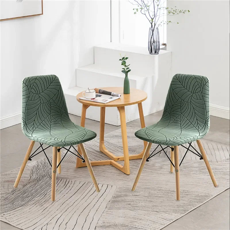 housse chaise extensible vert olive imprimé feuilles moderne siège salle manger banquet