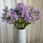 bouquet artificiel violet feuilles vertes décoration extérieure anniversaire mariage minimaliste
